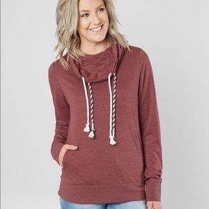 BKE Lightweight Knit Double Cord Pullover | Maroon Red Purple | Size Medium